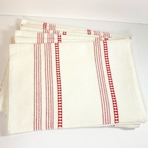 (6) Hearth and Hand Red Embroidered Placemats